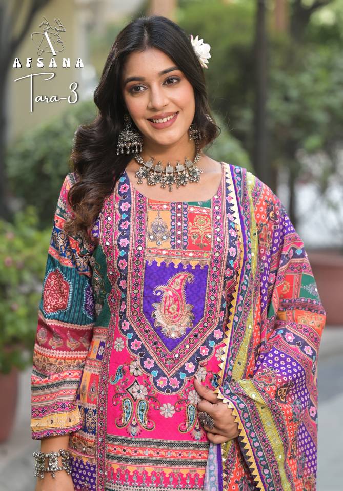 Tara 3 By Afsana Size Set Pure Muslin Readymade Suits Wholesale Price In Surat